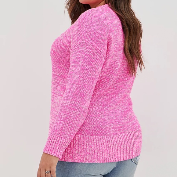torrid Sweaters - TORRID DROP SHOULDER PULLOVER SWEATER  - ACRYLIC PINK